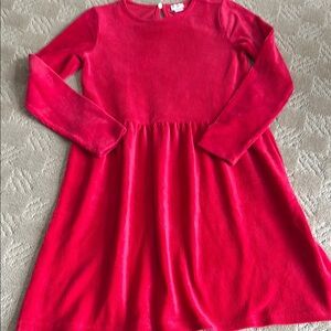 J Crew Girls crew cuts size 10 Vibrant Red textured Long Sleeve Dress